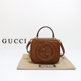 gucci 新款 專櫃品質，實物實拍，款號：744434棕皮，尺寸：寬17×高1