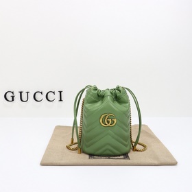 gucci 新款 專櫃品質，實物實拍，款號：575163淺綠，尺寸：寬13x高1