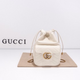 gucci 新款 專櫃品質，實物實拍，款號：746433白皮，尺寸：寬14.5×