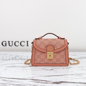 gucci 新款 專櫃品質，實物實拍，款號：696180粉布，尺寸：寬17.5×