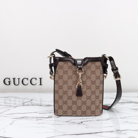 gucci 新款 專櫃品質，實物實拍，款號：782919啡布，尺寸：寬19.5x