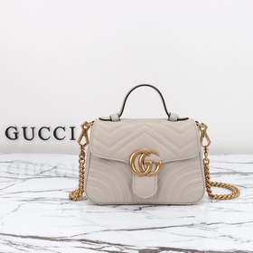 gucci 新款 專櫃品質，實物實拍，款號：547260淺灰色，尺寸：寬20x長