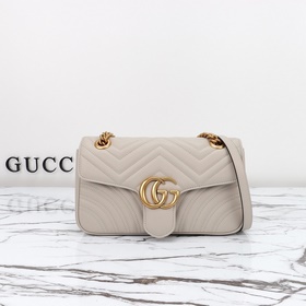 gucci 新款 專櫃品質，實物實拍，款號：443497淺灰色，尺寸：寬26x長