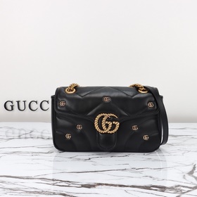 gucci 新款 專櫃品質，實物實拍，款號：443497克皮小雙G，尺寸：寬26