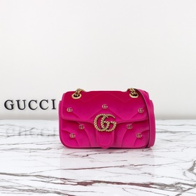 gucci 新款 專櫃品質，實物實拍，款號：446744深粉絨小雙G，尺寸：寬2