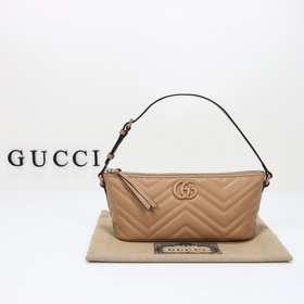 gucci 新款 專櫃品質，實物實拍，款號：739166玫瑰米色，尺寸：寬23×