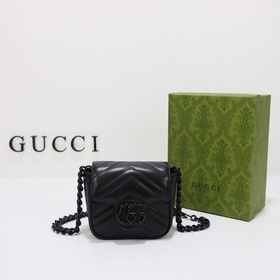 gucci 新款 專櫃品質，實物實拍，款號：739599克皮黑五金，尺寸：寬12