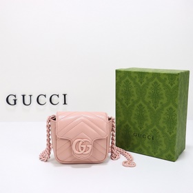 gucci 新款 專櫃品質，實物實拍，款號：739599粉皮，尺寸：寬12×高1