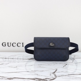 gucci 新款 專櫃品質，實物實拍，款號：752597深藍膠，尺寸：寬23.9