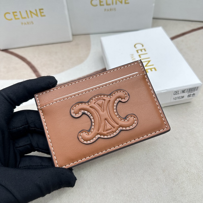 TRIOMPHE光滑羊皮革卡包羊皮革襯裡 ： 牛皮革/織物2個卡槽1個扁平口袋顔