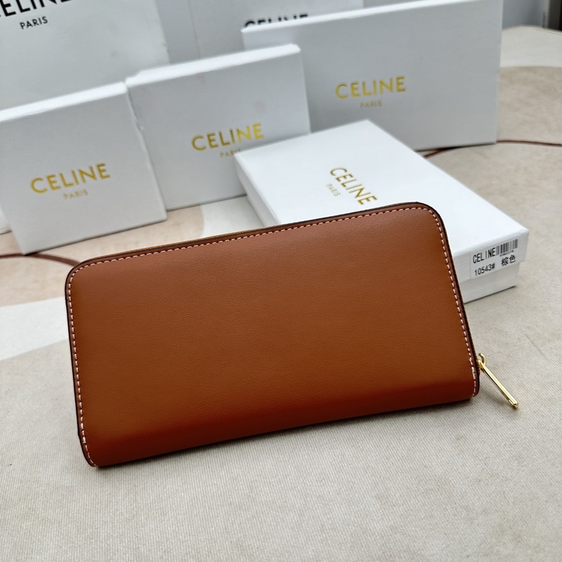 TRIOMPHE CUIR大號(hào)拉鍊錢夾 ，光滑小牛皮材質(zhì)，小牛皮襯裡，拉鍊封口，