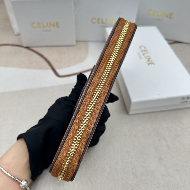 TRIOMPHE CUIR大號(hào)拉鍊錢夾 ，光滑小牛皮材質(zhì)，小牛皮襯裡，拉鍊封口，