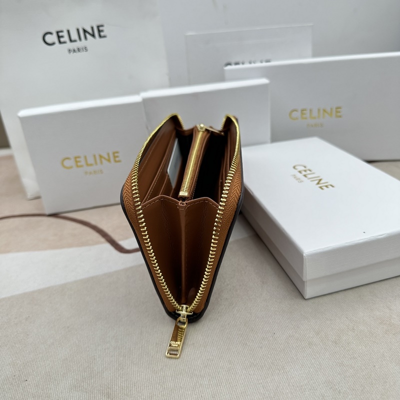 TRIOMPHE CUIR大號(hào)拉鍊錢夾 ，光滑小牛皮材質(zhì)，小牛皮襯裡，拉鍊封口，