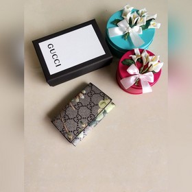 最新版天竺葵印花鑰匙包Pvc印花搭配原版皮內(nèi)格 小巧精緻，實(shí)用大方，真心美的一款