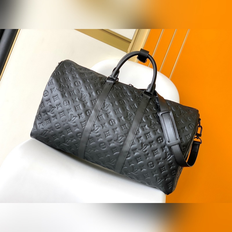 頂級原單M59025黑色壓花 本款 Kee all 旅行袋為細(xì)膩牛皮革壓印 Mo