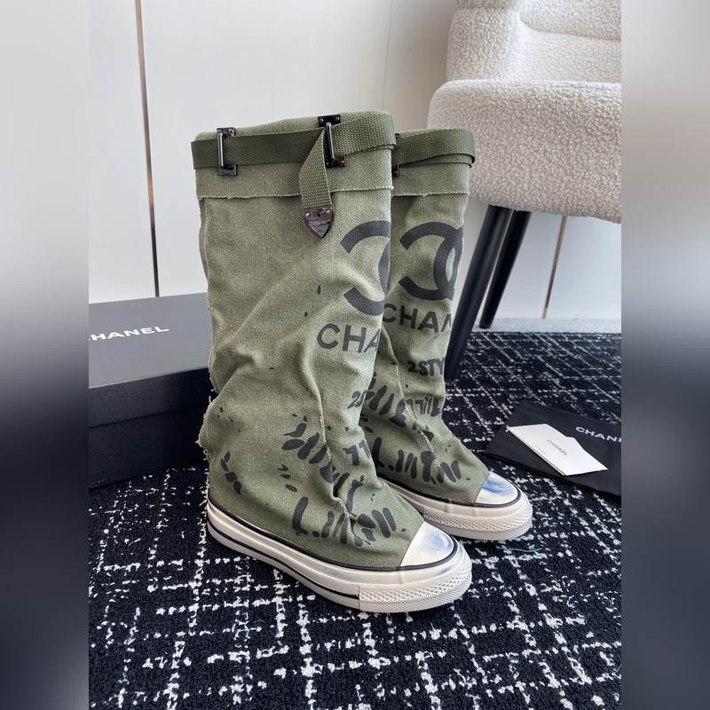 CHANEL 香奈兒  網紅爆款中古 塗鴉帆布鞋 太有範兒了 複古coco女鞋