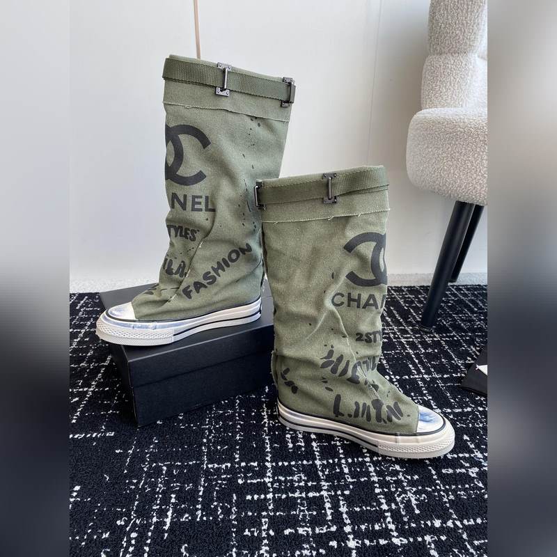 CHANEL 香奈兒  網紅爆款中古 塗鴉帆布鞋 太有範兒了 複古coco女鞋