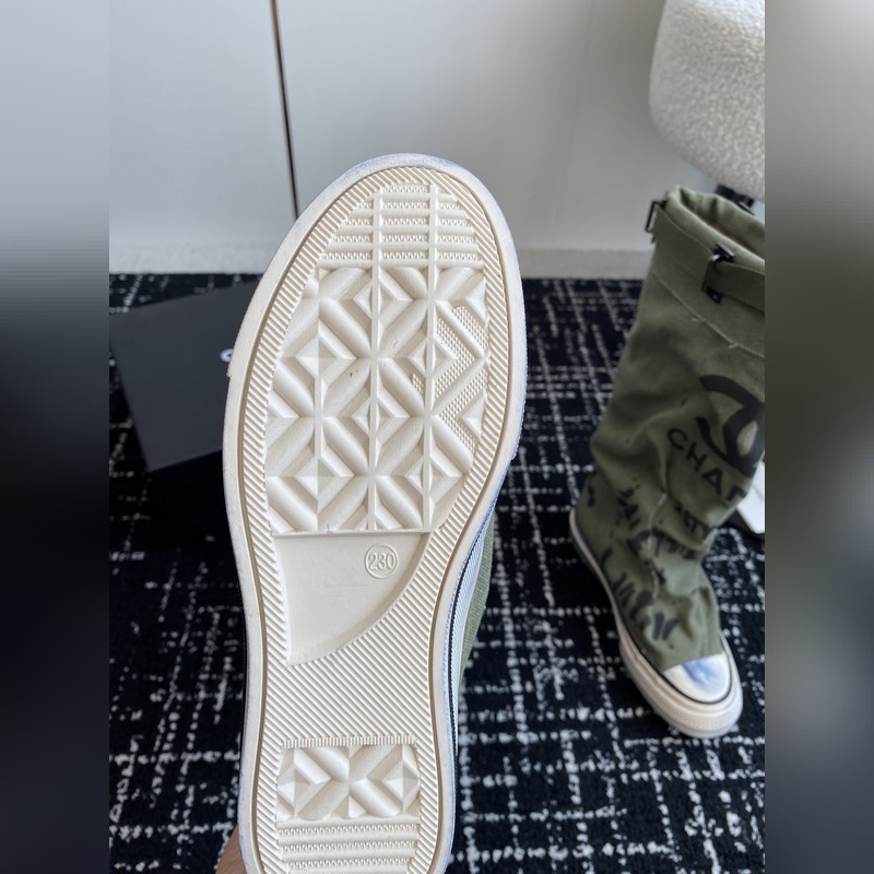 CHANEL 香奈兒  網紅爆款中古 塗鴉帆布鞋 太有範兒了 複古coco女鞋