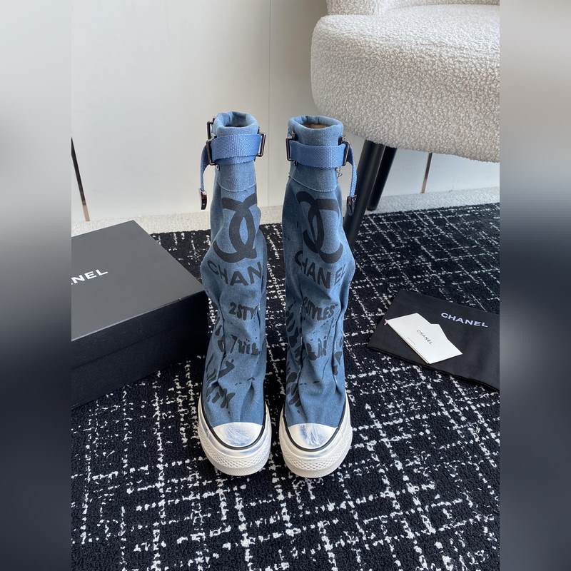 CHANEL 香奈兒  網紅爆款中古 塗鴉帆布鞋 太有範兒了 複古coco女鞋