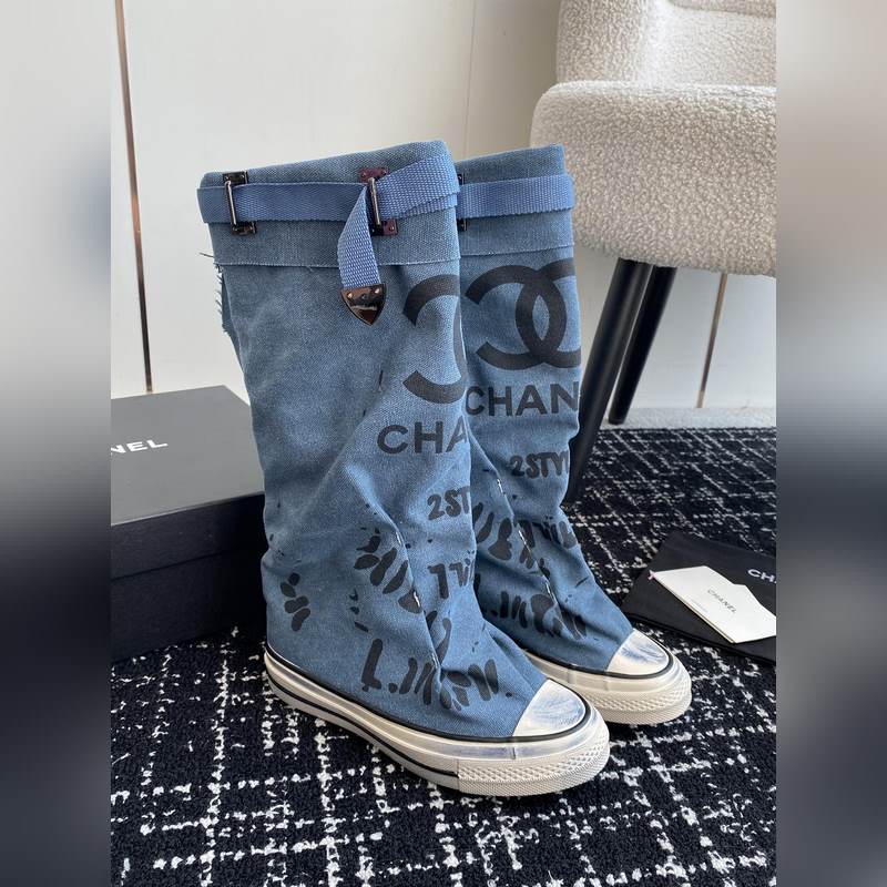 CHANEL 香奈兒  網紅爆款中古 塗鴉帆布鞋 太有範兒了 複古coco女鞋