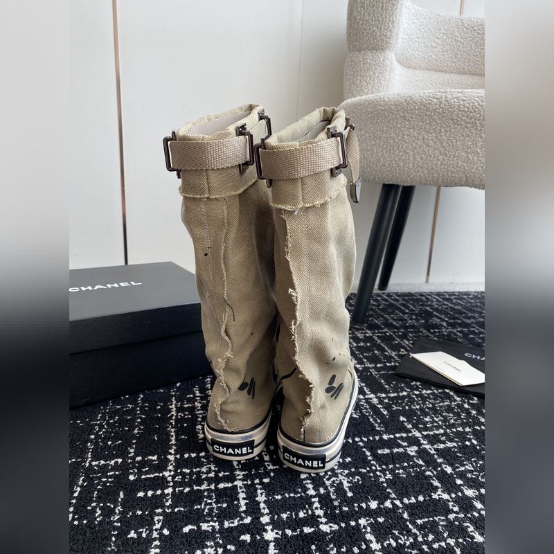 CHANEL 香奈兒  網紅爆款中古 塗鴉帆布鞋 太有範兒了 複古coco女鞋