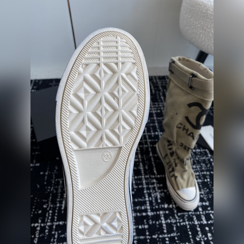 CHANEL 香奈兒  網紅爆款中古 塗鴉帆布鞋 太有範兒了 複古coco女鞋