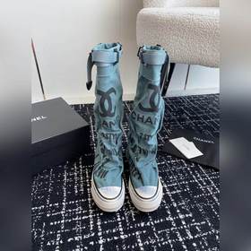 CHANEL 香奈兒  網紅爆款中古 塗鴉帆布鞋 太有範兒了 複古coco女鞋