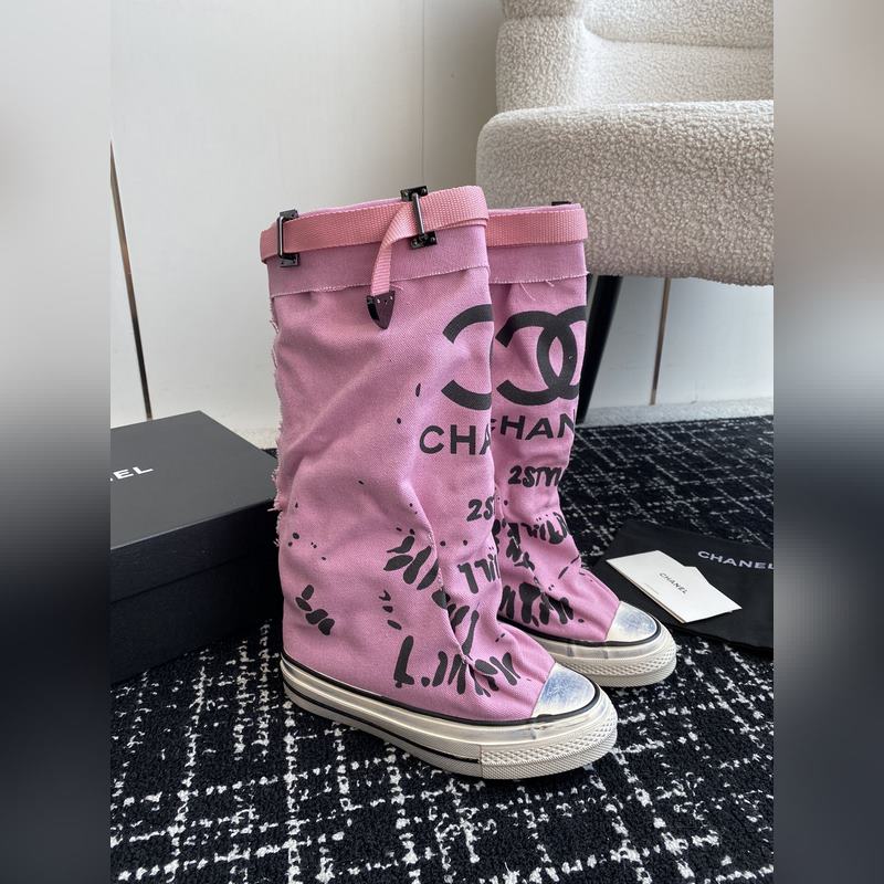 CHANEL 香奈兒  網(wǎng)紅爆款中古 塗鴉帆布鞋 太有範(fàn)兒了 複古coco女鞋