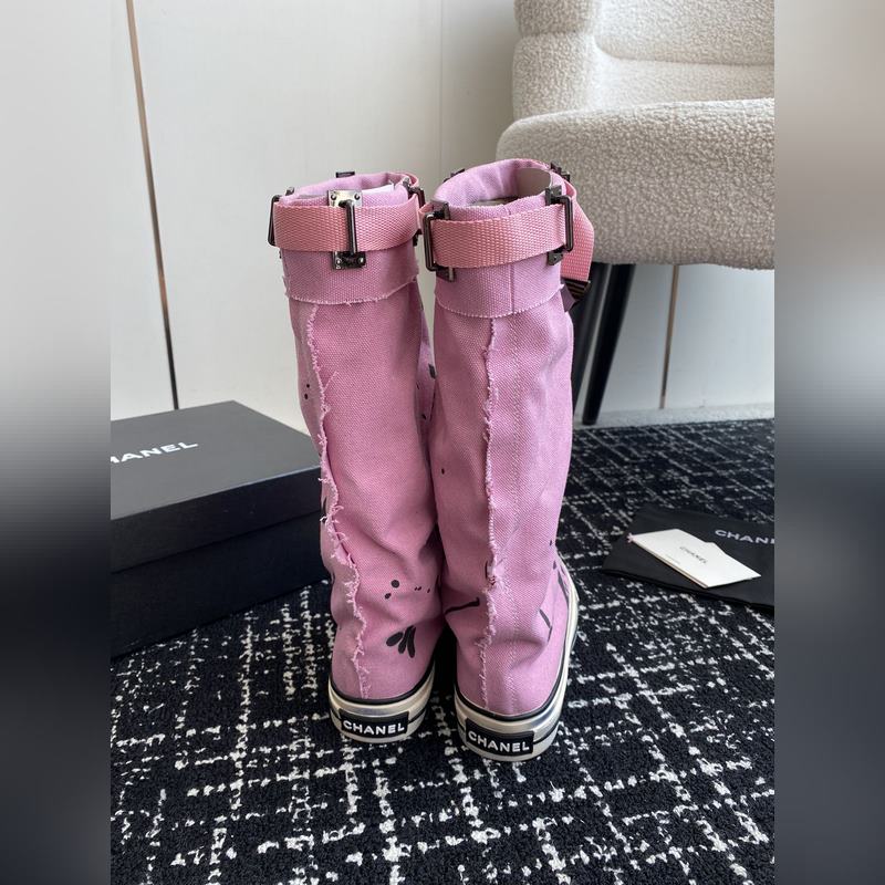 CHANEL 香奈兒  網(wǎng)紅爆款中古 塗鴉帆布鞋 太有範(fàn)兒了 複古coco女鞋