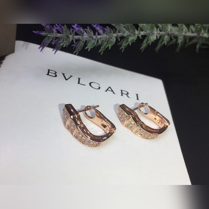 寶格麗 蛇 滿鑽耳環 耳釘 高版本 精工藝 S925純銀材質 原版logo 白金