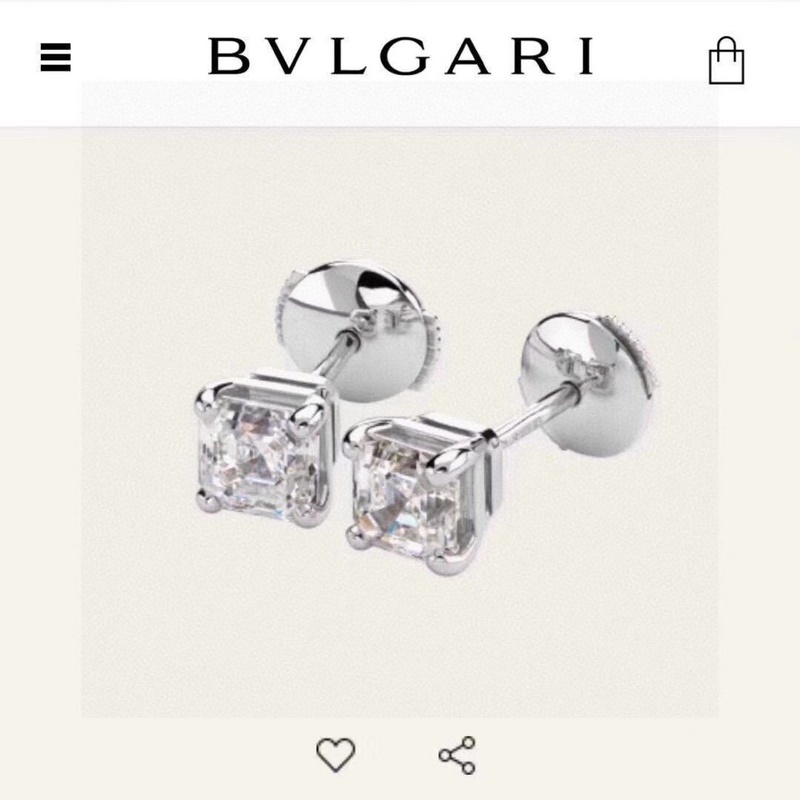 BV寶格麗18k四爪 鑲嵌方鑽 耳釘 經(jīng)典簡(jiǎn)單款人人都愛。定制的官方1：1寶塔切