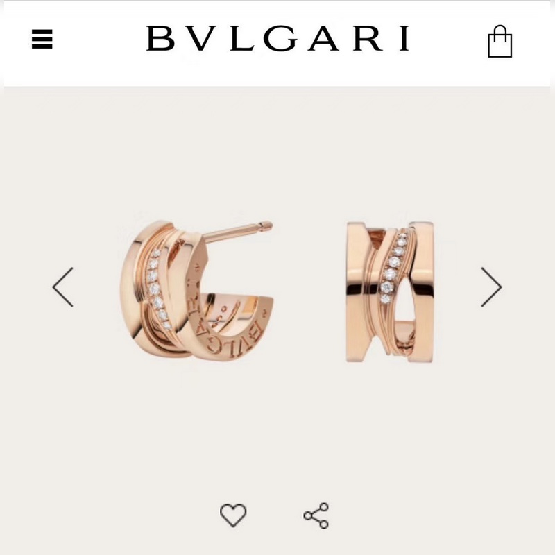 【代購級別】Bvlgari 寶格麗 B.ZERO1系列 小蠻腰 波浪鏤空排鑽耳釘