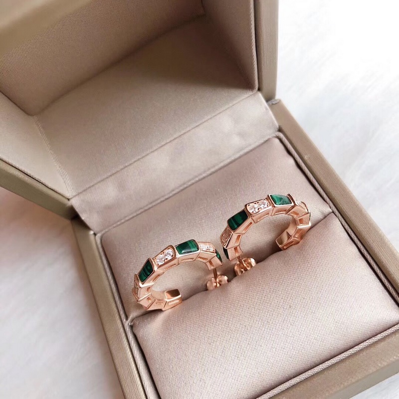 Bvlgari 寶格麗 蛇系列 綠瑪瑙蛇耳圈耳釘 精工打造 精選德國(guó)進(jìn)口材質(zhì)電鍍