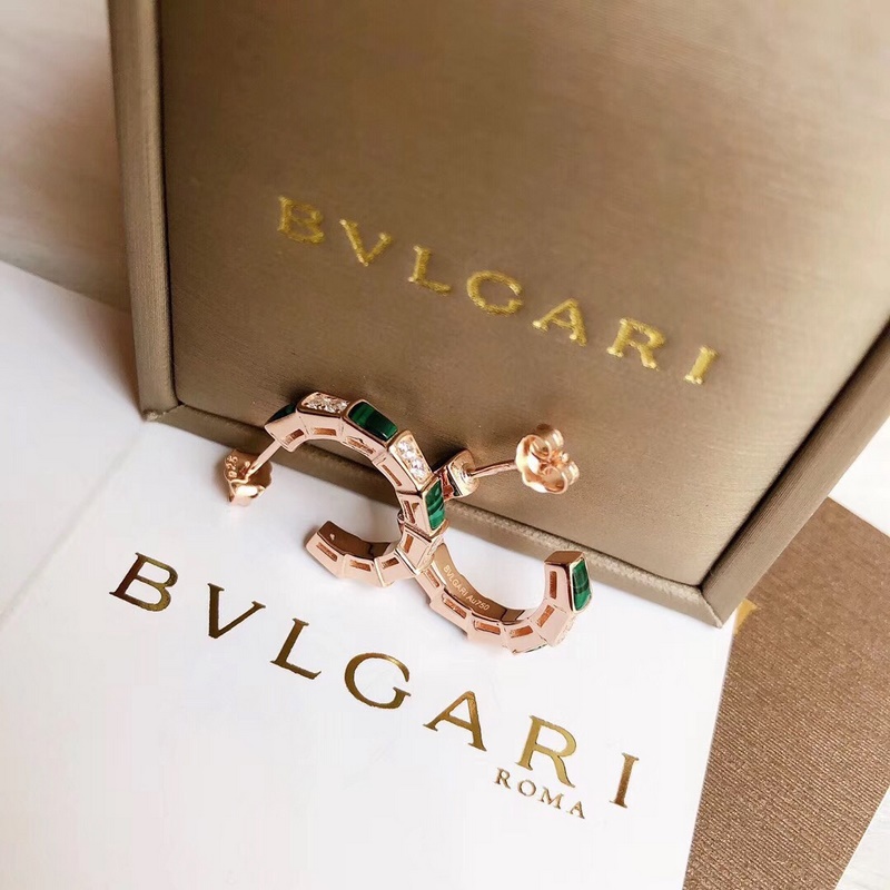 Bvlgari 寶格麗 蛇系列 綠瑪瑙蛇耳圈耳釘 精工打造 精選德國(guó)進(jìn)口材質(zhì)電鍍