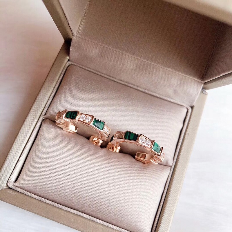 Bvlgari 寶格麗 蛇系列 綠瑪瑙蛇耳圈耳釘 精工打造 精選德國(guó)進(jìn)口材質(zhì)電鍍