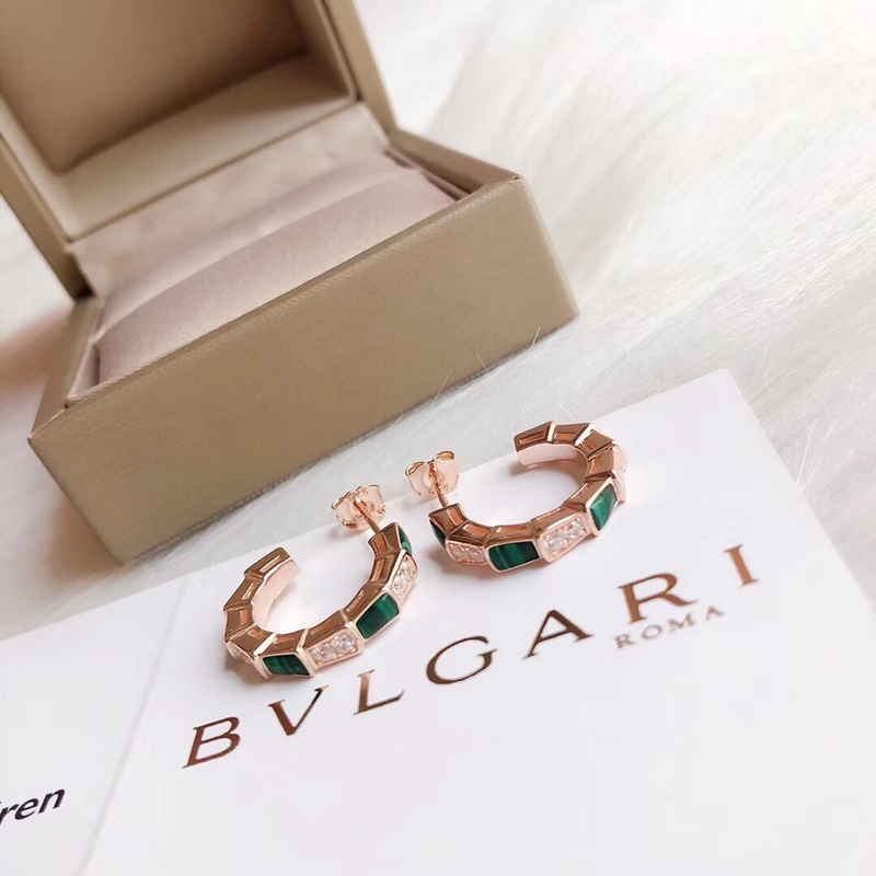 Bvlgari 寶格麗 蛇系列 綠瑪瑙蛇耳圈耳釘 精工打造 精選德國(guó)進(jìn)口材質(zhì)電鍍