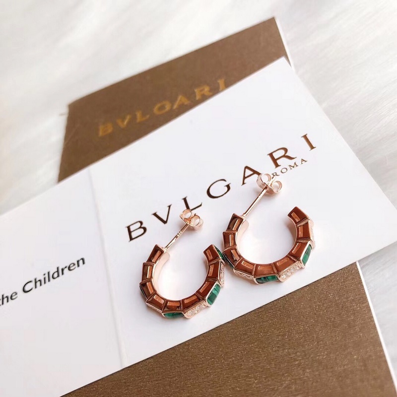 Bvlgari 寶格麗 蛇系列 綠瑪瑙蛇耳圈耳釘 精工打造 精選德國(guó)進(jìn)口材質(zhì)電鍍