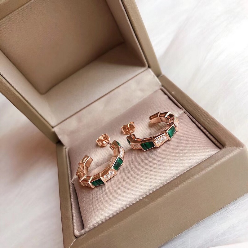 Bvlgari 寶格麗 蛇系列 綠瑪瑙蛇耳圈耳釘 精工打造 精選德國(guó)進(jìn)口材質(zhì)電鍍