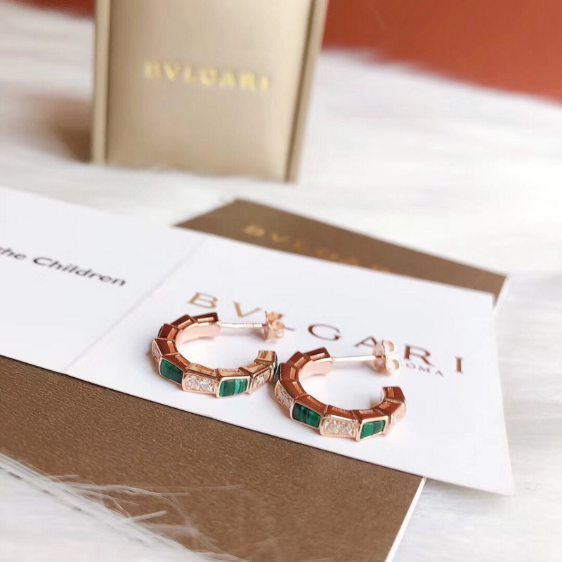 Bvlgari 寶格麗 蛇系列 綠瑪瑙蛇耳圈耳釘 精工打造 精選德國(guó)進(jìn)口材質(zhì)電鍍