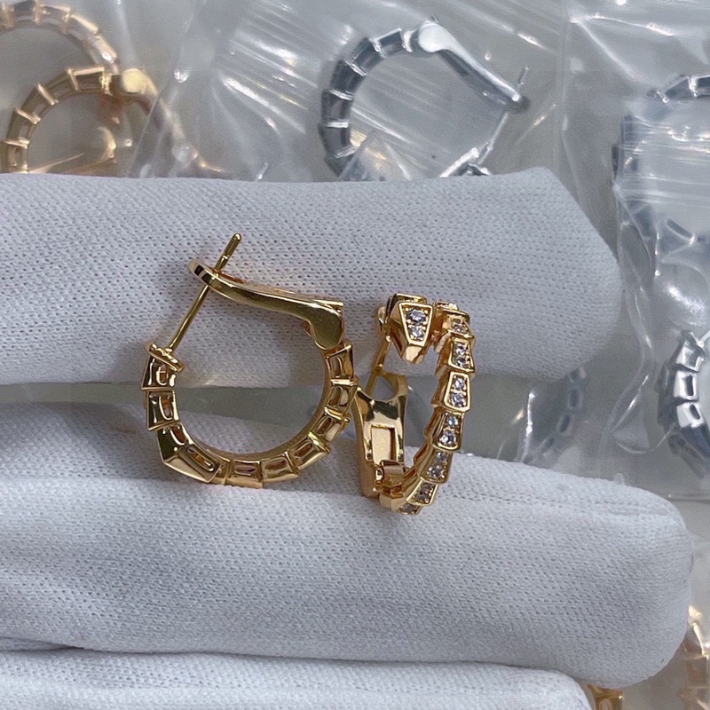 【代購級別】Bvlgari 寶格麗 Serpenti蛇系列 滿鑽蛇 耳釘 精選德