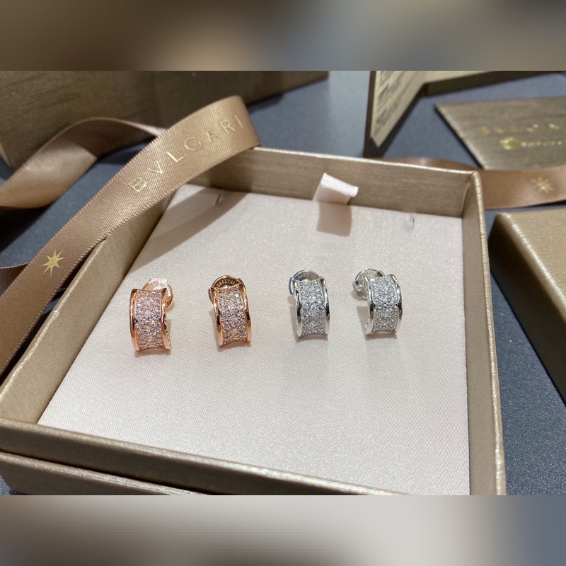 【代購級別】Bvlgari 寶格麗 B.ZERO1系列 小蠻腰 滿鑽耳釘 精選德