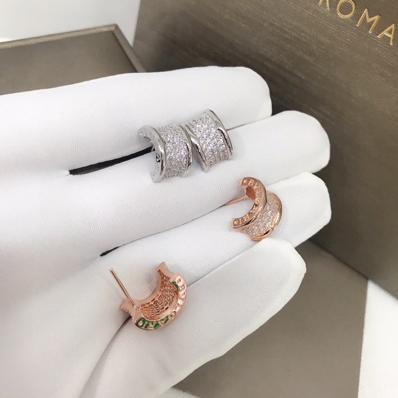 【代購級別】Bvlgari 寶格麗 B.ZERO1系列 小蠻腰 滿鑽耳釘 精選德