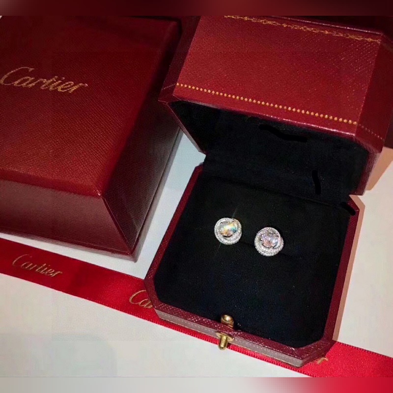 Cartier 卡地亞 旋轉系列四爪耳釘 經典奢侈 高端定制925純銀鍍金！bl