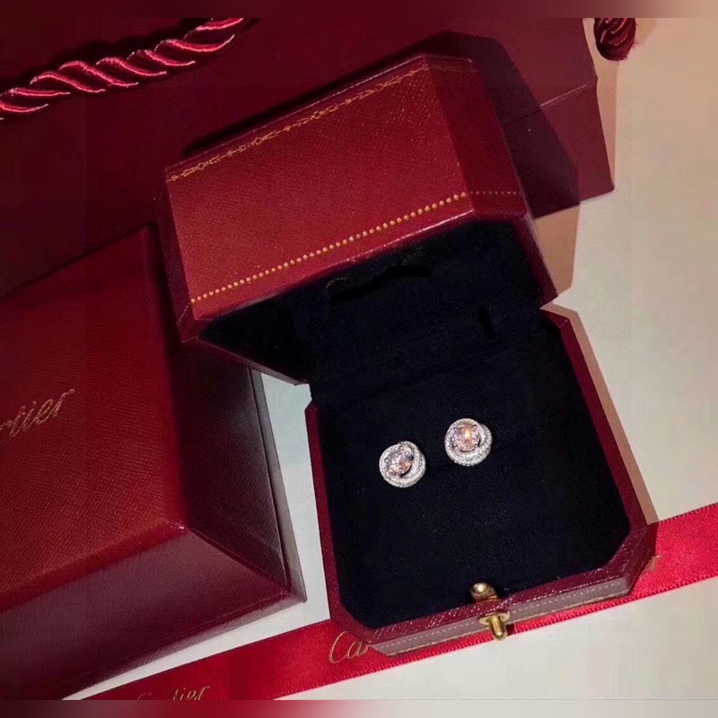 Cartier 卡地亞 旋轉系列四爪耳釘 經典奢侈 高端定制925純銀鍍金！bl