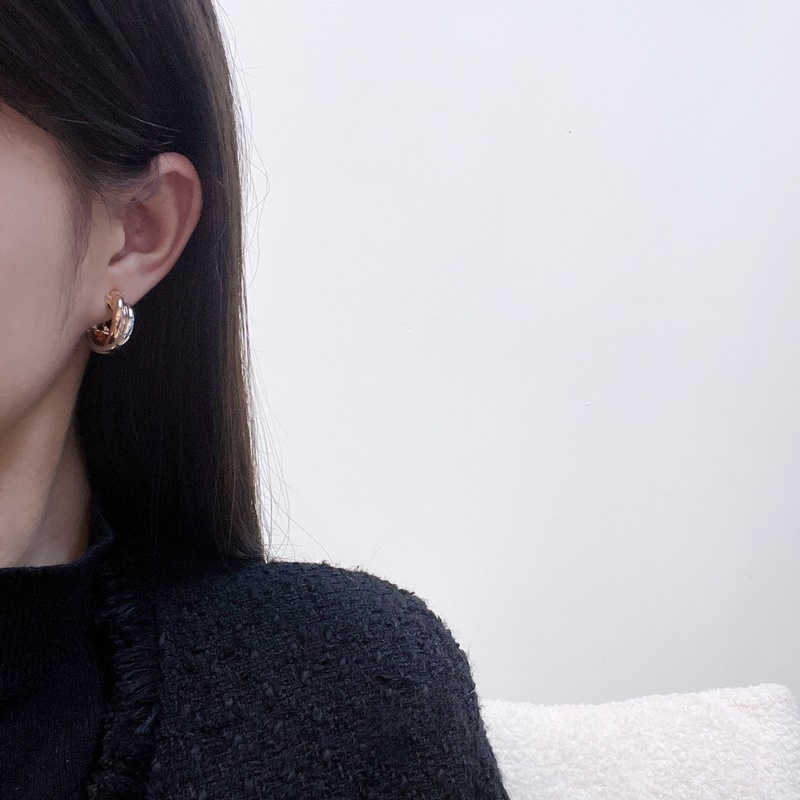 -專櫃圖 佩戴圖-卡地亞經(jīng)典款大號小號三色光面耳釘耳環(huán)耳拍