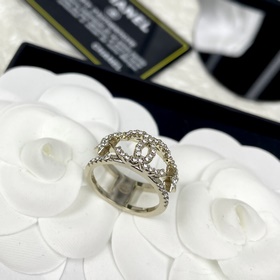 Chanel 五角星 縷空鑲鑽 CC戒指（6.7.8.#）