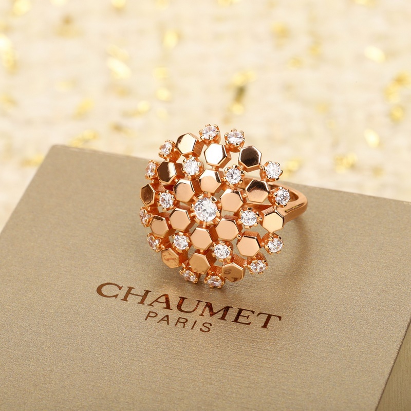 Bee My Love愛·巢系列玫瑰金戒指，可訂做18K真金真鑽版，隻做對版真金