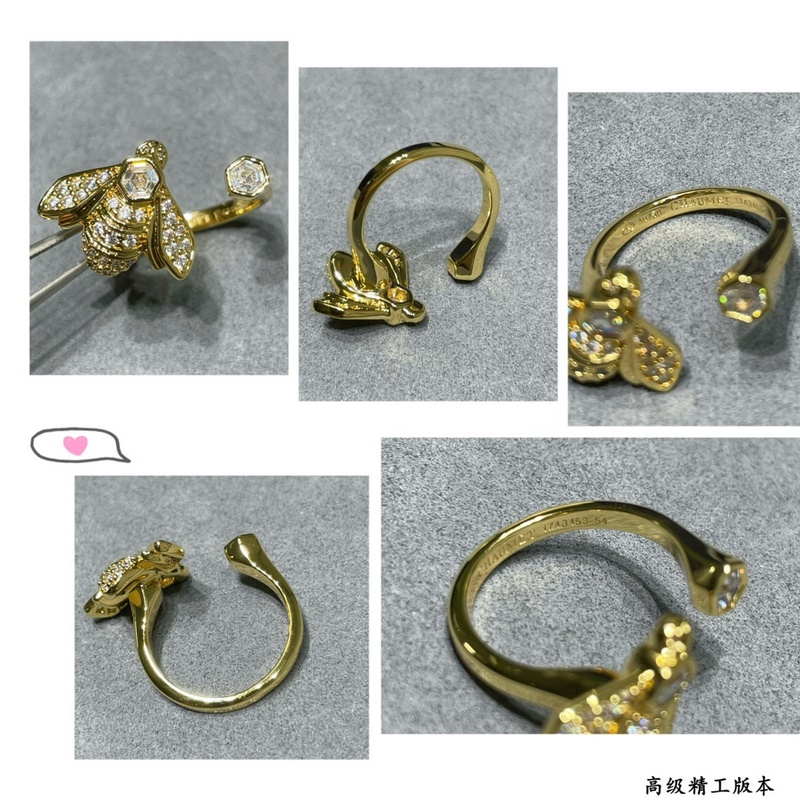 V金材質 2110160 碼數678。尚美蜜蜂戒指 戒指的一邊是一隻蜜蜂，代表著