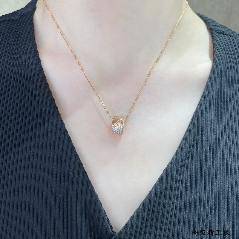 V金材質 2140210 尚美寬版滿鑽X項鍊。CHAUMET的緣系·一生系列。以