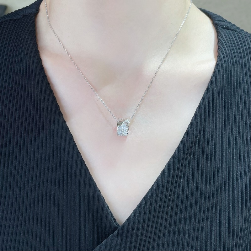 V金材質 2140210 尚美寬版滿鑽X項鍊。CHAUMET的緣系·一生系列。以